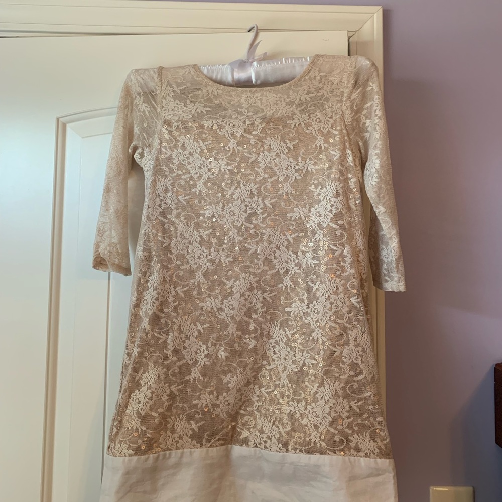Blush by Us Angels Sequined Dress Girl’s Sz 10 Cream Color